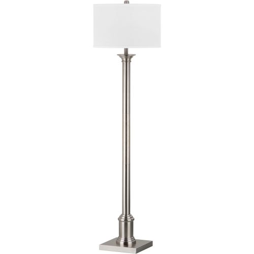 SAFAVIEH Lighting Collection Livia Modern Farmhouse Nickel 60-inch Living Room Bedroom Home Office Standing Floor Lamp (LED Bulb Included)