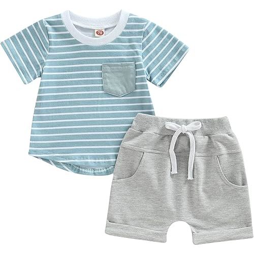 Mubineo Infant Toddler Baby Boy Summer T Shirt Shorts Outfits Short Sleeve Tee Tops Clothes Set