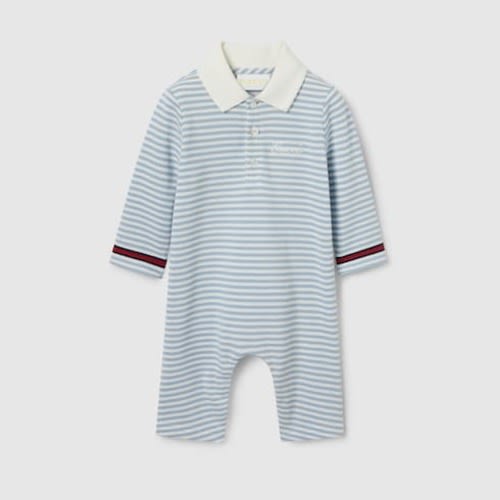 Baby embroidered cotton one-piece