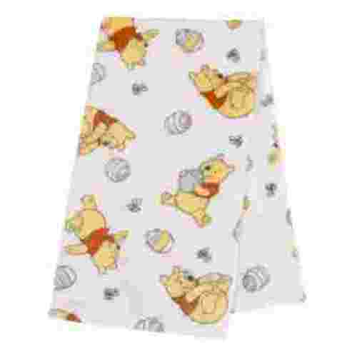 Disney Winnie The Pooh Plush Baby Blanket, Ivory, Infant Girl or Boy, Unisex