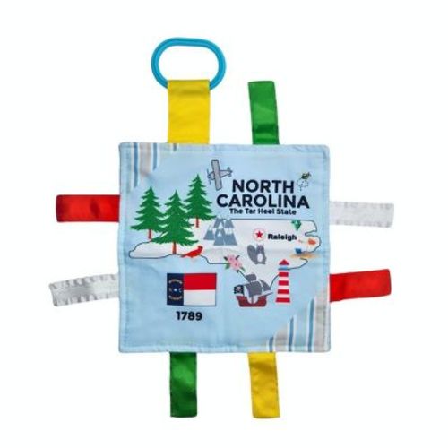 Baby Jack The Learning Lovey North Carolina State Baby Tag Crinkle Square Toy That Teaches Facts 8" x 8"