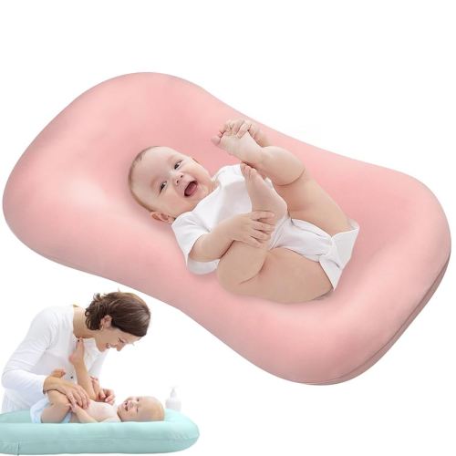 Baby Lounger Pillow for Newborn, Snuggle Organic Lounger for Baby, Soft Cotton Breathable Baby Nest Sleeper (Pink_,95x55cm/37.4x21.6in)