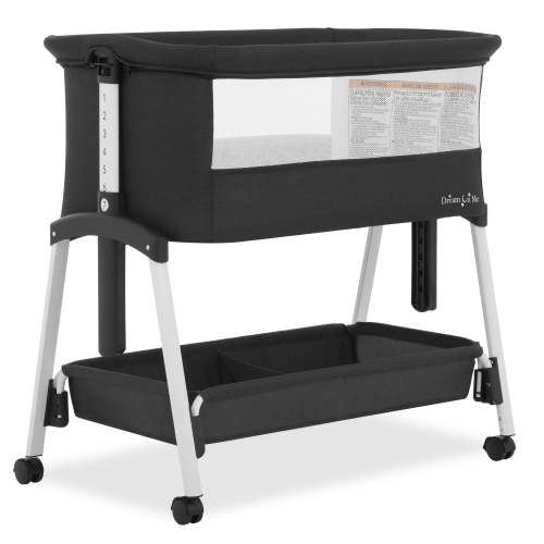 Dream On Me, Calypso Portable Bassinet, Black, with Wheels