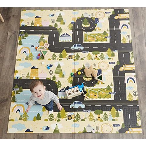 Regalo Play Mat, Foldable & Reversible, Waterproof, Blue , X-Large (Pack of 1)