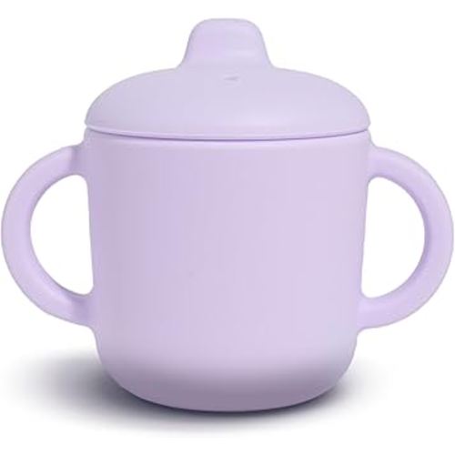 6 Months+ Sippy Cups with Handles,Silicone Sippy Cups Leak Proof 5oz,No Spill Sippy cups for Toddlers (Soft Lilac)
