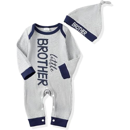 NZRVAWS Newborn Baby Boy Clothes Infant Coming Home Outfits Baby Boy Romper Preemie Jumpsuit Bodysuit Hat 0-18 Months
