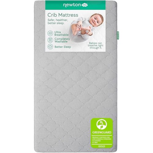 Newton Baby Crib Mattress and Toddler Bed - Waterproof - Ultra-Breathable Proven to Reduce Suffocation Risk, 100% Washable, Better Than Organic, 2-Stage Removable Cover -Deluxe 5.5" Thick (Grey)