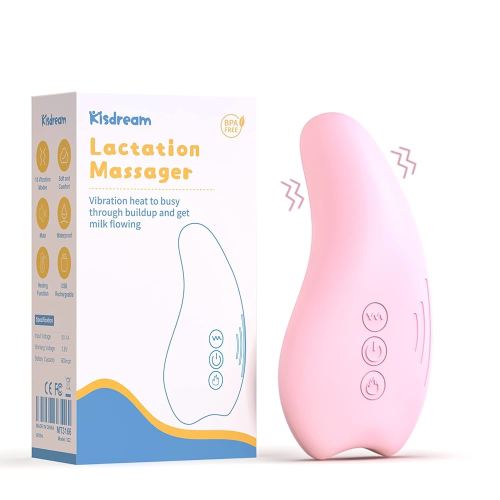 Breast Massager Warming Lactation Compress Breastfeeding: Mastiti Clogged Duct Engorgement Relief - Vibrant & Warmer Waterproof Heating Milk Warmer Breastmilk Pals (Pink)