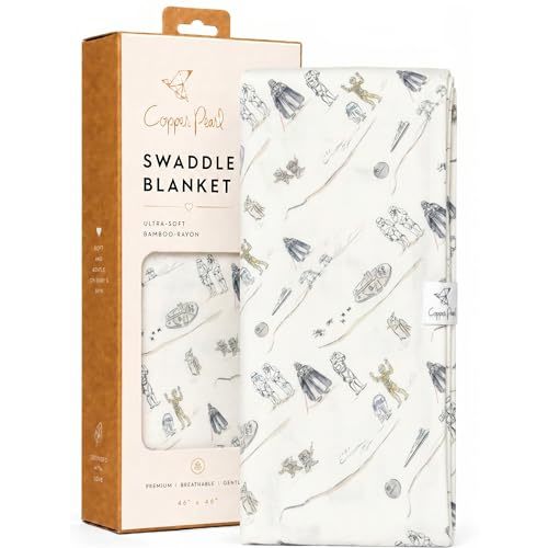 Copper Pearl Swaddle Blankets for Newborns | Soft Stretchy Receiving Blankets for Boys and Girls | Large 46 x 46 Inch Baby Blankets | Lightweight and Breathable Swaddles | Tatooine
