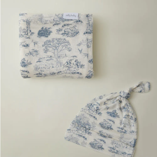 Bleu Toile Swaddle