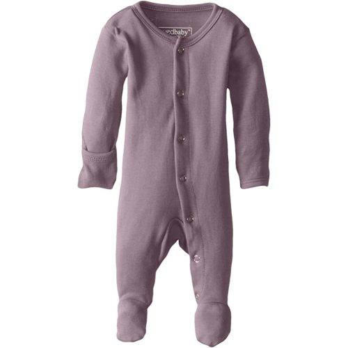 L'ovedbaby baby-girls Organic Baby Snap Footie - 0-3 Months - Lavender