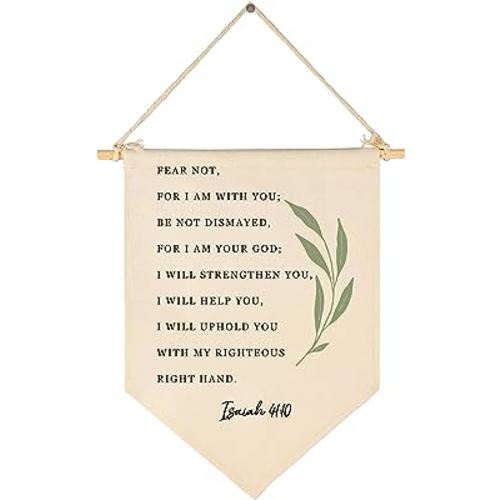Bible Verse Banner Decor-Botanical Scripture Art-Baptism Gift-Flag Decor Gift For Baby Boys Girls Newborn Kids-Banner Wall Sign Gifts For Nursery Baby Room Playroom Bedroom Front Door