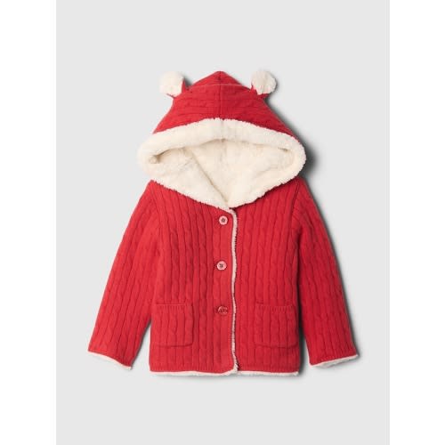 Baby CashSoft Sherpa-Lined Cardigan