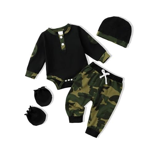 Renotemy Newborn Baby Boy Clothes Outfits Infant Boy Letter Print Romper Pants Clothing Set