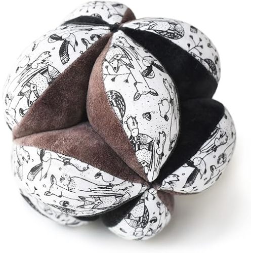 Wee Gallery Sensory Clutch Ball - Developmental Activity for Babies and Toddlers - Visual Stimulation, Motor Skills, Soft Interactive Sensory Toy for Infant Play
