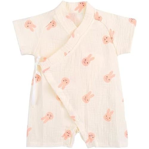 PAUBOLI Baby Kimono Robe Newborn Cotton Yarn Bodysuit Romper Infant Japanese Pajamas 0-24 Months