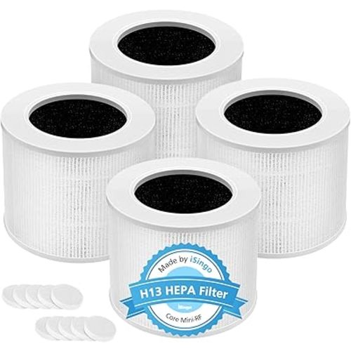 4 Pack Core Mini H13 True HEPA Replacement Filter for LEVOIT Core Mini Air Purifiers, 3-in-1 Core Mini-RF Filter Replacement