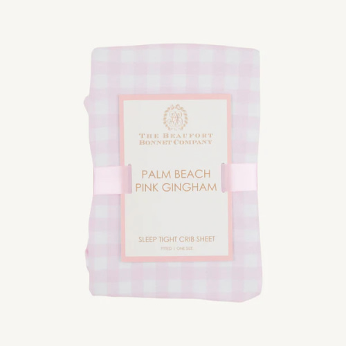 Sleep Tight Crib Sheet - Palm Beach Pink Gingham