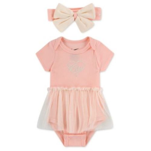 Baby Girls' Swoosh On Pointe Short-Sleeve Bodysuit and Headband, 2-Piece Set