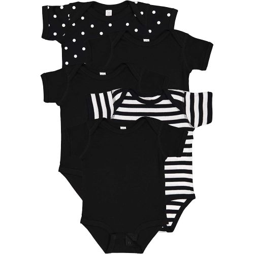 RABBIT SKINS Baby Bodysuit Girl & Boy | Newborn 0-3 Months to 24 Months 5-Pack Bulk Set, Snap Easy Closure
