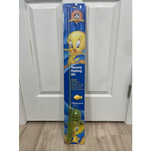 VTG Shakespeare Warner Bros Looney Tunes TWEETY Fishing Kit Green In Package