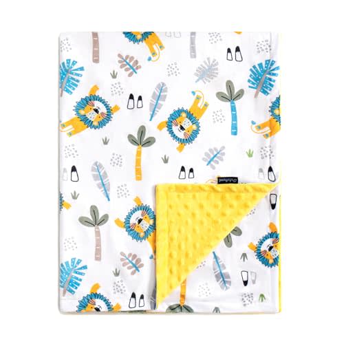 QSTEHEML Baby Blanket Neutral,Super Soft Minky Blanket Unisex, Baby Gifts for Girls Boys,Double Layer with Dotted Backing, Newborn Blankets for Crib Stroller (Lion, 30 * 40inch)