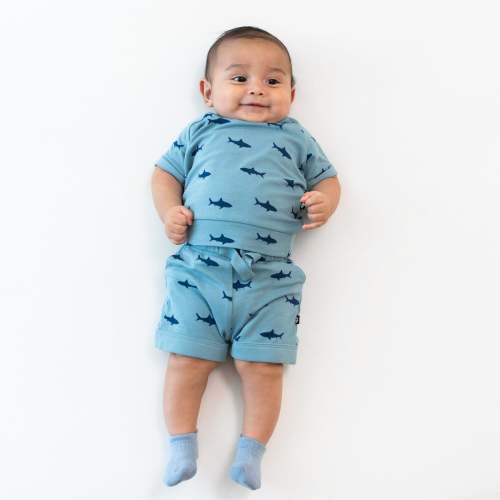 Bamboo Jersey Short Sleeve Jogger Set in Shark