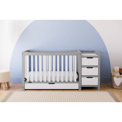 Graco Remi 4-in-1 Convertible Crib and Changer - Pebble Gray/White