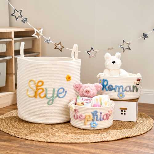 Personalized Basket -  Personalized Baby First Name Basket - Baby Woven Basket - Baby Shower - Nursery Basket