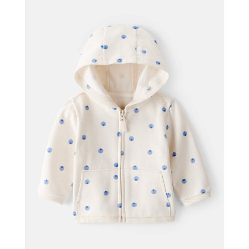Baby Girl DayDream Fleece Blueberry Print Long-Sleeve Hoodie - Ivory - Carter's | Carter's