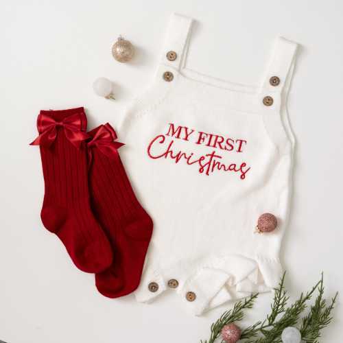 My First Christmas Outfit for Baby, Newborn Christmas Bodysuit, Baby's First Christmas Romper, Baby Shower Gift, Christmas Baby Gift