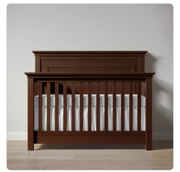 Karisma Convertible Crib / Solid Back | Nocello
