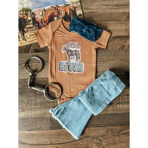 Easily Distracted by Studs (Baby & Toddler) - Ginger