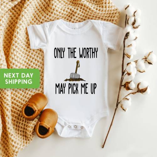 Only The Worthy My Pick Me Up Onesie®, Funny Baby Onesie®, Cute Baby Bodysuit, Baby Shower Gift