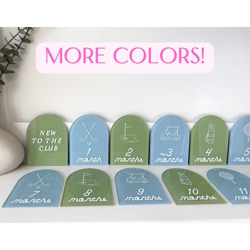 Acrylic Golf Monthly Milestone Markers Golf Theme Milestone Discs Golf Theme Nursery Golf Photo Prop Baby Golf Theme Baby Shower