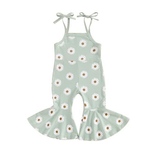 ZAXARRA Toddler Baby Girl Clothes Baby Girl Jumpsuit Romper Baby Overalls Straps Bell-Bottom Pants Baby Fall Summer Outfits
