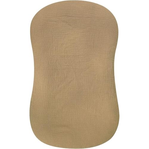 Hooyax Muslin Baby Lounger Cover 1 Pack, 100% Cotton Soft & Breathable Infant Lounger Covers Only for Newborn (Brown)