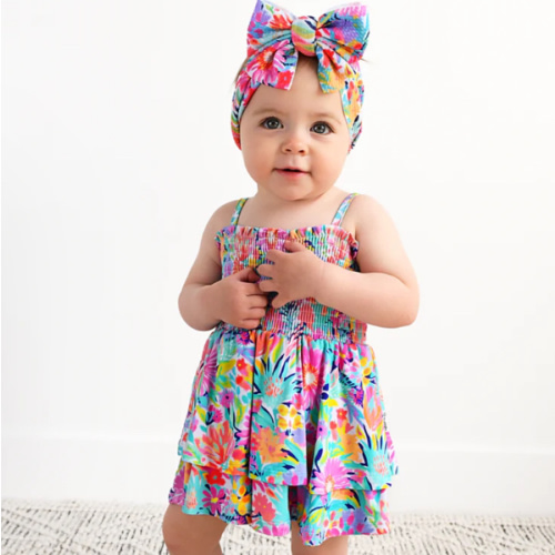 Megan Floral SMOCKED TIERED TUTU – Gigi and Max