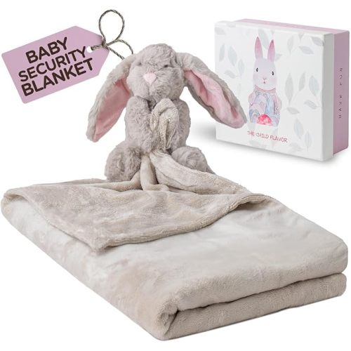 Bunny Lovey Baby Girl Security Blanket 40x28 Inch Large Plush Soft Toddler Lovey Stuffed Animal Comfort Companion Pink Baby Gift Non Shedding Anti Pilling Machine Washable XL Size