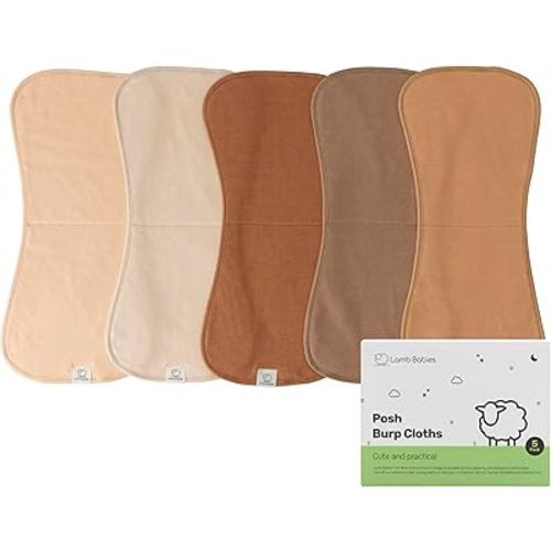 Lamb Babies Posh Baby Cotton Burp Cloths, Absorbent, Lightweight, and Gentle Cotton for Mess-Free Moments, Baby Burp Cloths for Boys and Girls An Essential Addition to Every Parent's Diaper Bag