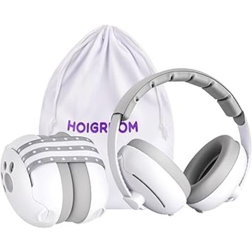 Baby Headphones for Noise, 2-in-1 Baby Ear Muffs Noise Protection for Ages 0-48 Months with Adjustable Headband Infant, Baby Hearing Protection Earmuffs for Outdoor, Sleep, Airplane & Music Festivals
