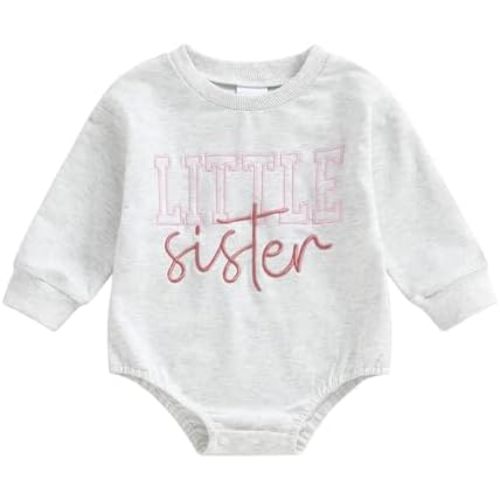 Sibling Matching Outfits Big Brother/Sister Pullover Long Sleeve Sweatshirt Little Brother/Sister Romper
