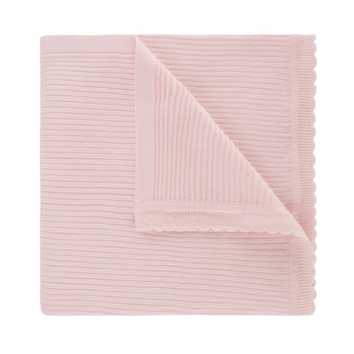 Scallop Trimmed Rib Knit Blanket I Feltman Brothers