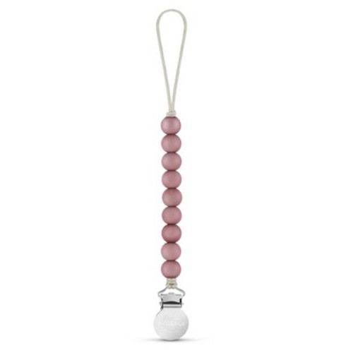 Bleu La La Beaded Pacifier Clip Holder for Baby Boys and Girls - Plum, 1 Pack