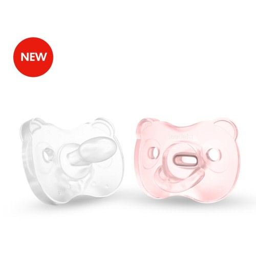 Medela Baby Soft Silicone Soother 0-6 month 2 Pack - Pink/White | BIG W