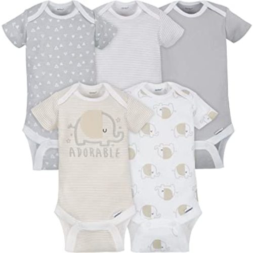 Gerber Baby Girls' 5-Pack Short Sleeve Variety Onesies Bodysuits