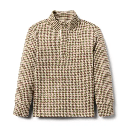 Boy Light Brown Houndstooth The Houndstooth Jacquard Pullover by Janie and Jack