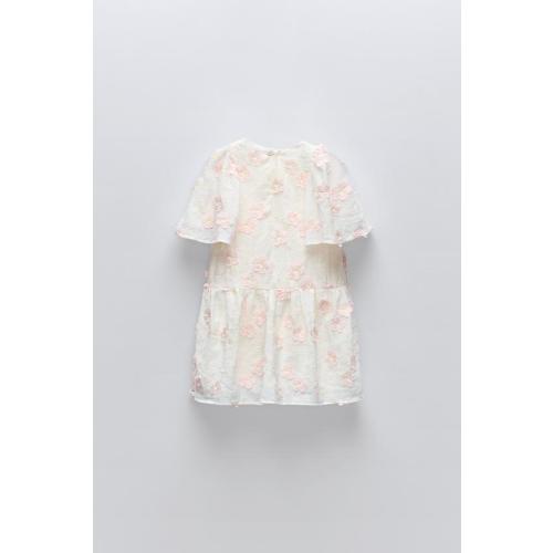 EMBROIDERED SPARKLY FLORAL DRESSDRESS WITH FLORAL APPLIQUÉORGANZA FLORAL APPLIQUÉ DRESS