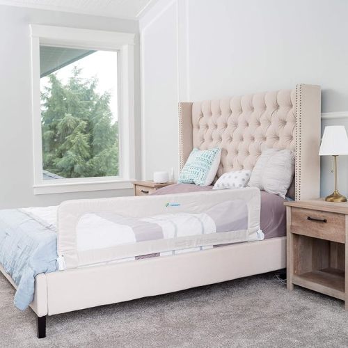 Bed Rail for Toddlers & Infants – Universal Toddler Bed Rails for Twin, Full Size, Queen &King Beds with Thick Mattresses & Recessed beds - White 59W*23.5H (Pack of 1)