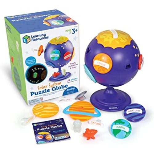 Learning Resources Solar System Puzzle Globe Space Toys for Toddlers, 21 Pieces, Age 3+, STEM Toys for Kids, Space Décor for Kids,Planets, 8.5 x 7.5 x 11.5 inches